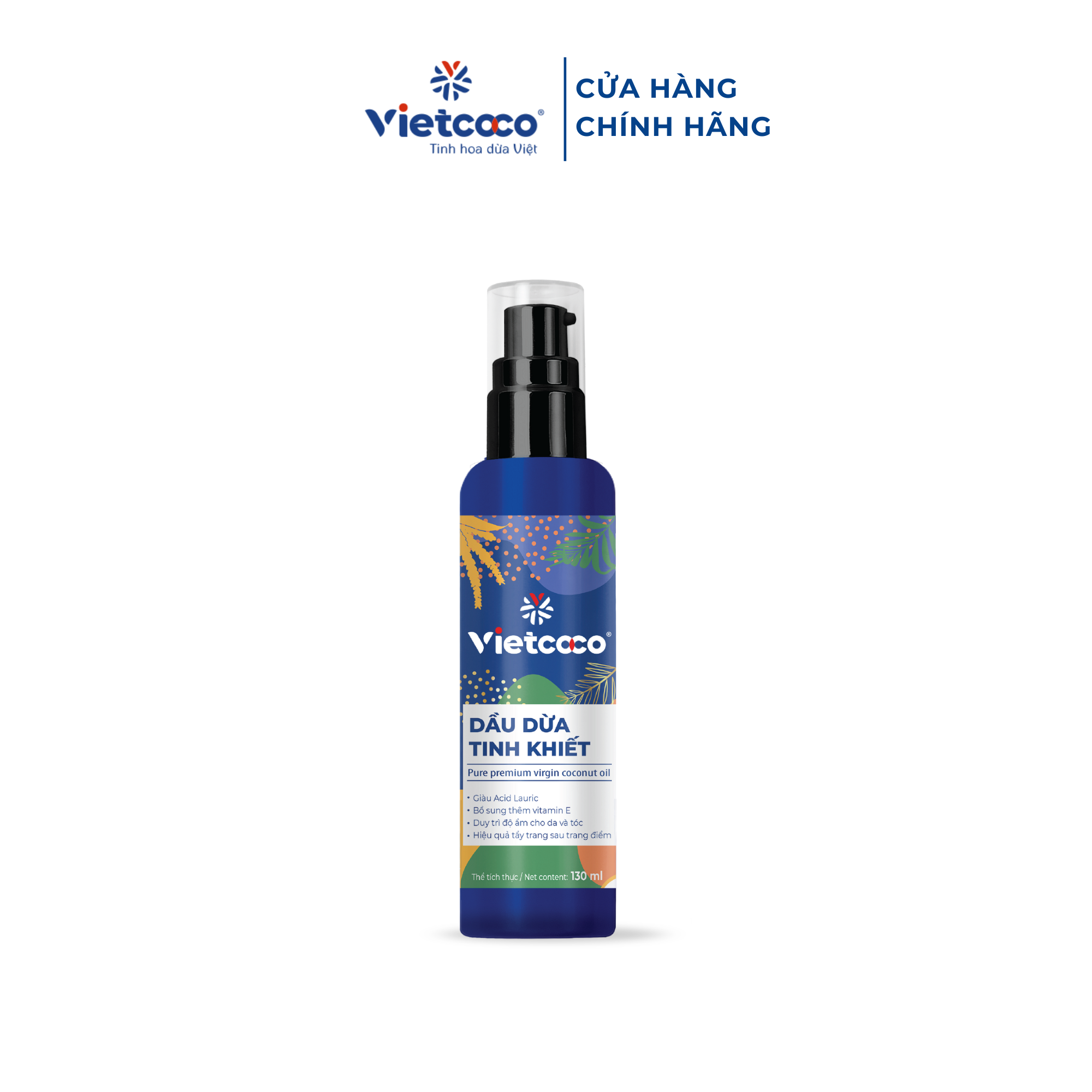 Dầu dừa tinh khiết vitamin E VIETCOCO - chai xịt 130ml